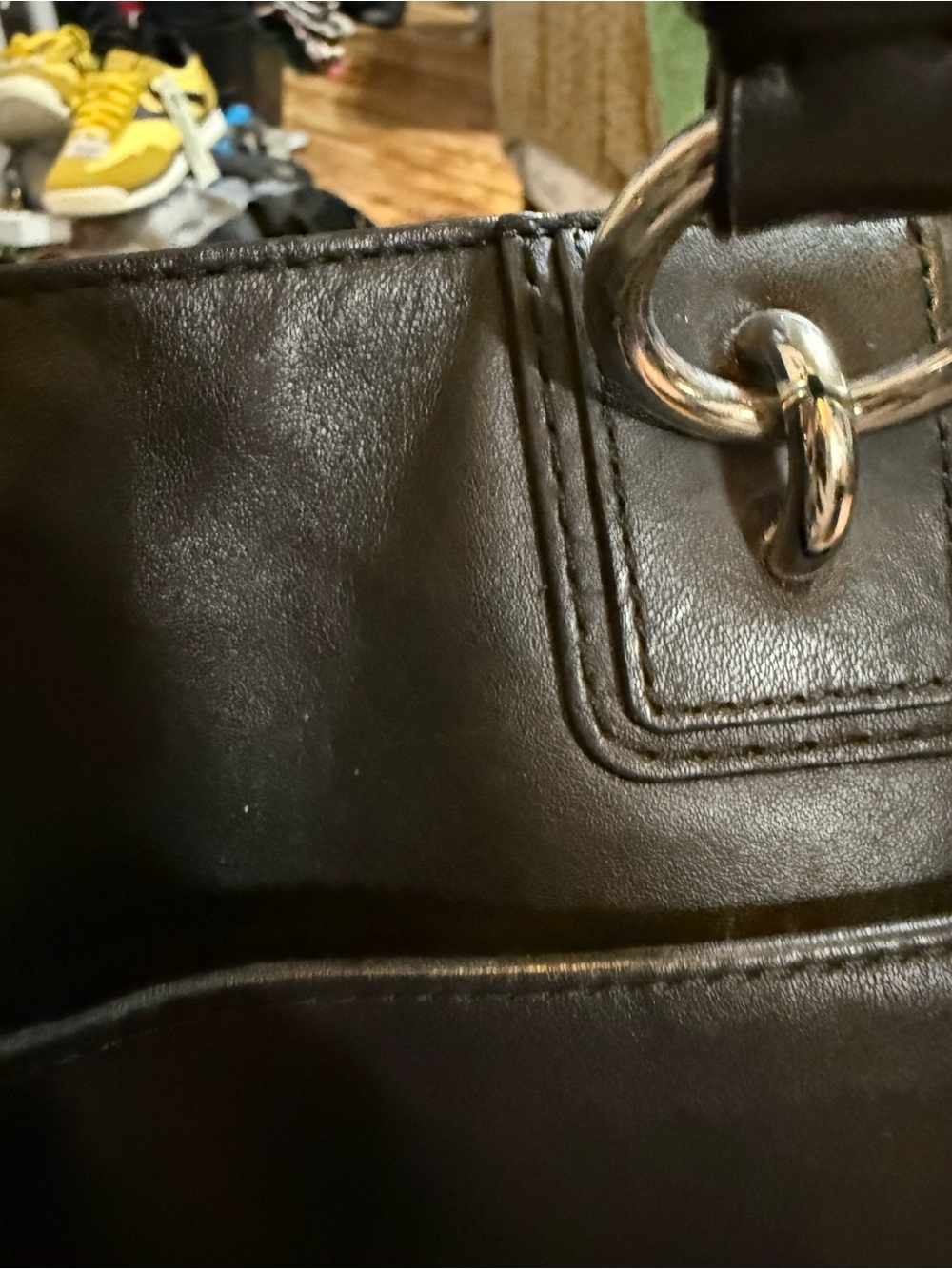 Coach Black Leather Satchel with Silver-Tone Accents - Picture 16 of 16